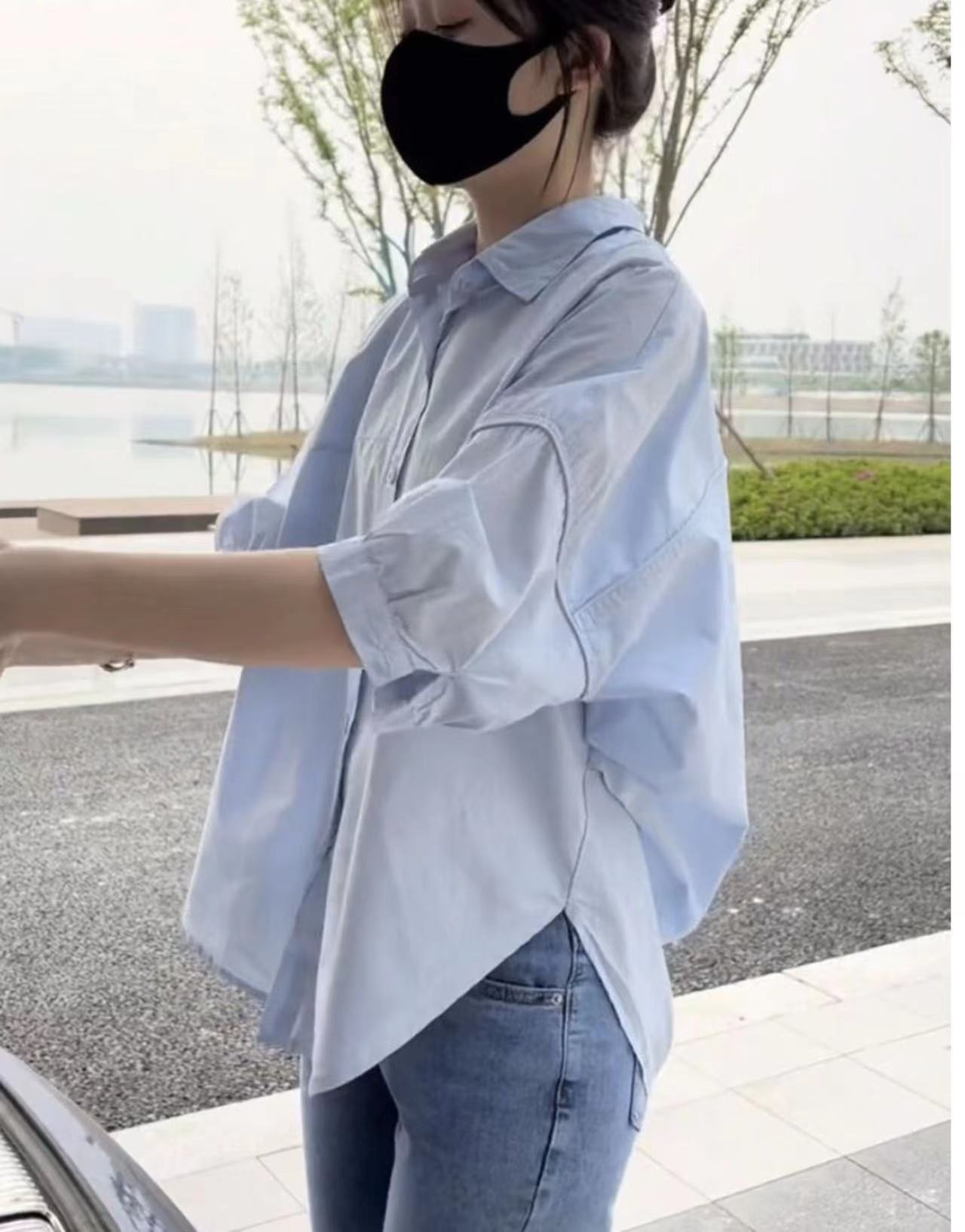 화이트 반팔 셔츠 여성용 여름 2024 새로운 스타일 세련된 아름다운 프랑스 최고급 셔츠