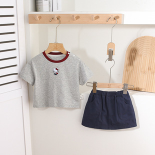Baby Clothes Suit Skirt Summer Girl Baby's New Western Style Summer Sweet One-Year-Old Baby Girl's Two-Piece Suit