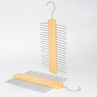 Multi-Hook Seamless Multifunctional Non-Slip Tie Solid Wood Hanger Scarf Underwear Rack Storage Hanger Wholesale Wardrobe