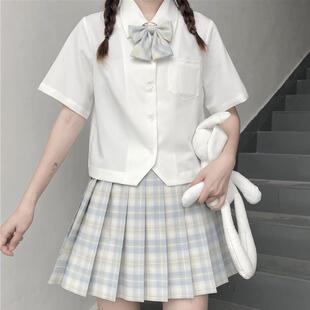 JK Basic Shirt Japanese Style JK Uniform White Shirt Women's Short-sleeved Short Design Niche Top