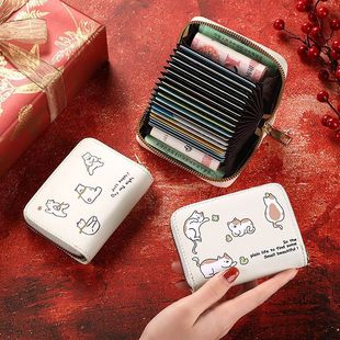 Manufacturers Jane Pen Kitten Card Bag Cute Women's Zipper Card Case Small Coin Purse Multi-Card Card Bag New Storage