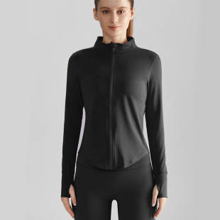 Куртка Chaton Fall Fitness Женская тонкая, ветрозащитный воротник, застежка на молнии, спортивная одежда для йоги с длинными рукавами осень