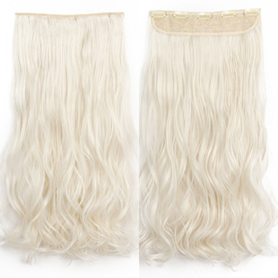 55CM one-piece five-card hair extension piece natural multi-color long curly hair wig hair extension piece