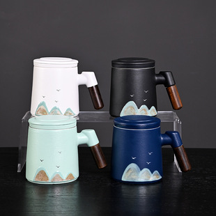 Office Cup Ceramic suit Thousands of Miles Water Cup Gift Box Mug Tea Separation Business Gift Gift