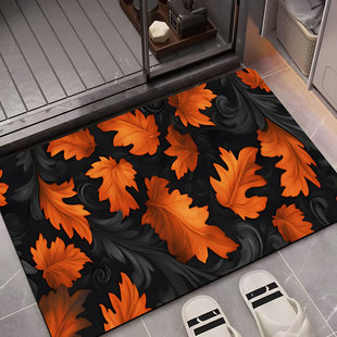 Light Luxury Maple Leaf Water Absorbent Non-Slip Bathroom Foot Mat Household Entry Diatom Mud Water Absorbent Quick-Drying Foot Mat