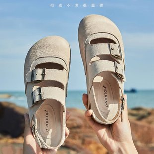 Баотоу сандалии женская толстая подошва мягкая деревянная обувь Birkenn женская 2024 дикая летняя новая наружная одежда повседневные босоножки
