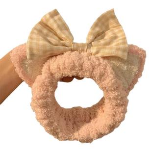 Bow Bear Wash Face Hair Band Cartoon Plush Cat Ear Hair Band Hair Apply Mask Hair Band Women's Hair Accessories