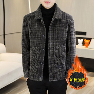 High-end Trendy Brand Men's Cotton-padded Clothes cotton and thickening Mink Velvet Jacket Men's High-end Men's Pilling-free Warm Jacket for Men