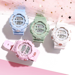 Factory new color men's and women's sports watch transparent strap fashion electronic watch trendy student