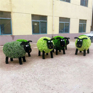 Artificial animal plant sculpture outdoor large garden scenic spot greening Park three-dimensional flower jar Green carving crafts