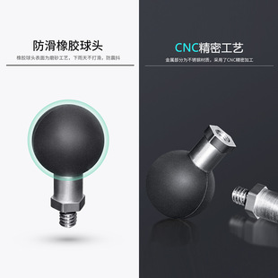 Rearview Mirror Adapter Stainless Steel Imperial 1/4 Thread Base 38mm Ball Head Car Expansion Track Threaded Ball Head