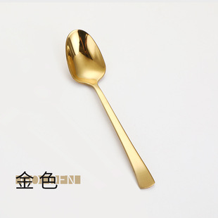 304 Stainless Steel Fork Spoon Colorful Gold Plated Tableware Household Hotel Thickened Stainless Steel Spoon Fork Home Factory Direct Supply