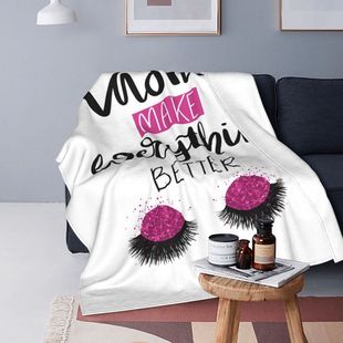 Cross-border blanket customized cartoon eyelash closed eyes 3D digital printing flannel nap blanket air conditioning blanket wholesale