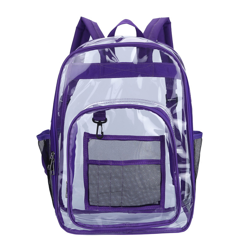 Spot Amazon Cross border Supply Transparent Backpack PVC Backpack PVC Schoolbag High Capacity Student Schoolbag