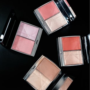 New foreign trade makeup Di D home two-color high-gloss blush repair plate matte brightening glitter nose shadow eye shadow plate 8g