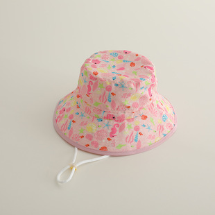 New Breathable Quick-drying Children's Fisherman Hat Summer Sunscreen Sun Hat Printed Cartoon Children's Hat Cross-border Optimization