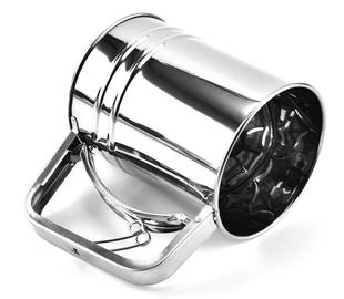Factory Direct stainless steel handheld flour sieve household baking utensils hand pressure flour cup filter Net Wholesale