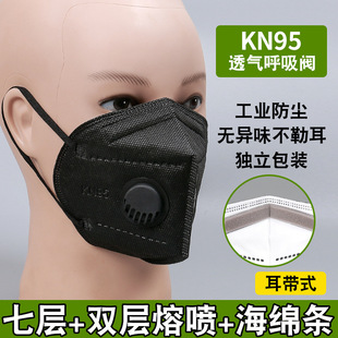 kn95 Dust Mask Black Protective Disposable 3D Stereo Industrial Mask Separate Packaging Free Shipping in stock Wholesale