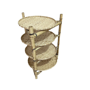 Bamboo Rack Storage Rack Dustpan Storage Household Bamboo Products Multi-layer Bamboo Three-layer Drying Tripod Floor-standing
