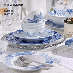 Jingdezhen Taoxichuan Ceramic Bowl Plate Deep Forest Story Home Glaze Color Bowl Dishes Set Utensil Housewarming Gift Box