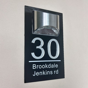 House Sign Cross-borDer Solar House Number ProDuction Acrylic Metal Engraving Printing 3D Factory Delivery Fast