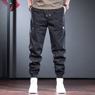 Trousers Men's Trendy Brand Black Plaid Casual Pants Men's American-style Trendy Slim-fit Leg All-match Outdoor Quick-drying Work Pants