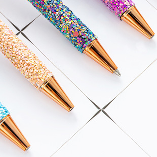 Printing logo metal Pen Pu bag drill pen sequins press pen printing various bag drill pen ballpoint pen printing wholesale