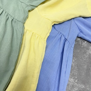 Japanese Guest Fabric V-Neck Cotton Linen Pullover Short Sleeve Shirt Sold Out