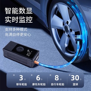 Cross-border car air pump wireless automatic start-stop car portable air pump electric tire pump charging treasure