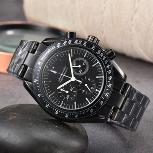 Cross-border E-commerce Platform, Independent Station, Shrimp Skin Mesh Quartz, Three-eyed European Men's Watch Manufacturer, Shipping