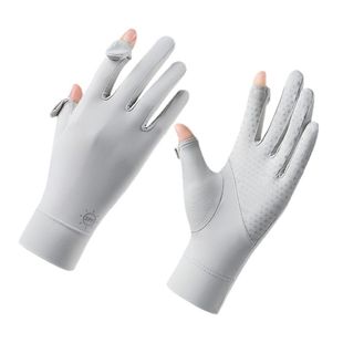 Sunscreen Gloves Summer Anti-ultraviolet Breathable Ice Silk Thin Outdoor Sports Riding Touch Screen Anti-slip Driving Women