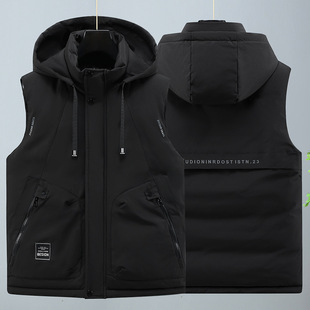 Cross-border Cotton Vest Autumn and Winter Color-matching Fatty Plus Size Thickened Waistcoat Fat Men's Vest Jacket