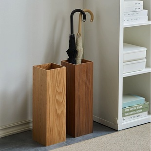Nordic Japanese Style Vintage Wooden Umbrella Stand Hotel Living Room Simple Home Cool Creative Umbrella Storage Barrel