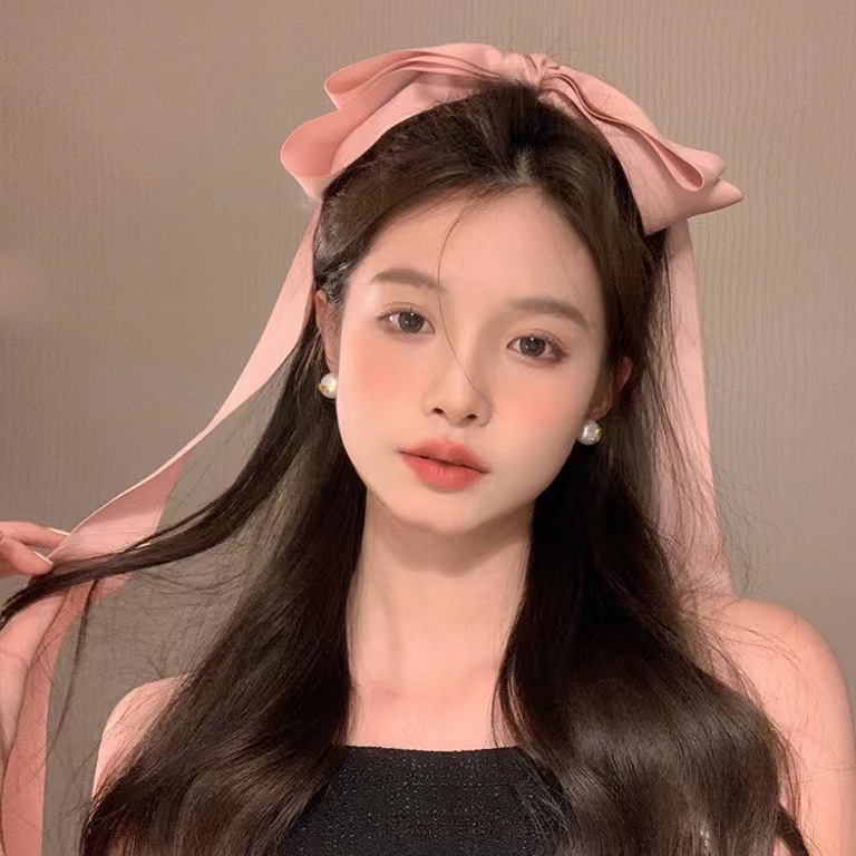 Jennie same style oversized bow hairpin girl ballet style ribbon spring clip headdress ribbon side clip hair accessories