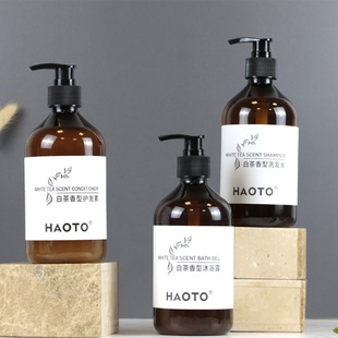 HAOTO Hotel Hotel Homestay Bathing Beach Home Spa Club Large Bottle 300500ml White Tea Shampoo Shower Gel