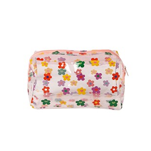 Factory Spot Korean Ins Popular Flower Transparent Pvc Waterproof Cosmetic Bag Portable Girl Storage Travel Bag