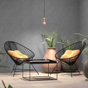Outdoor Net red creative rattan chair balcony leisure recliner backrest rattan chair egg-shaped chair sun chair rocking chair home