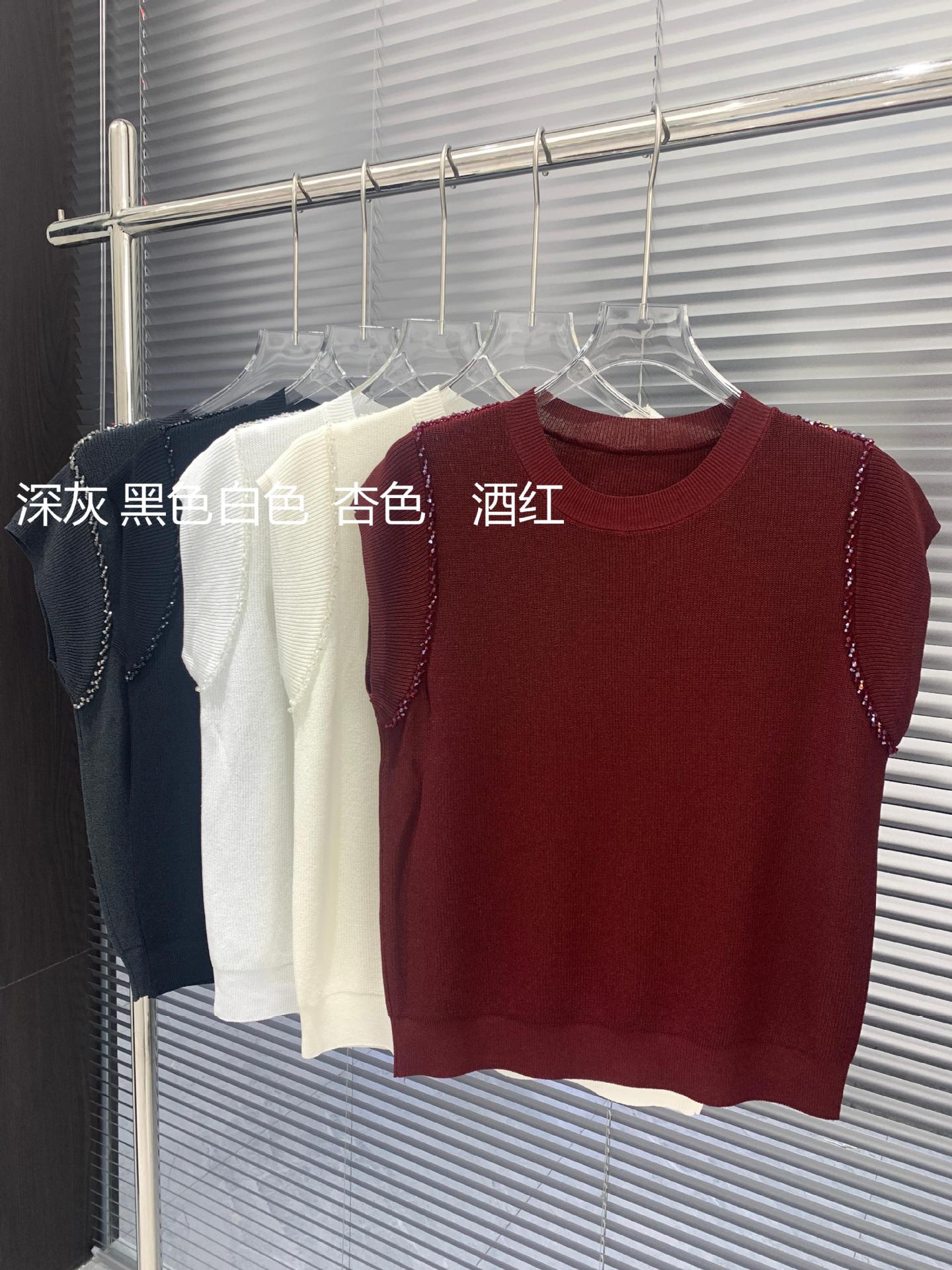 New Women's Knitwear Round Neck Short-Sleeved Women's Spring and Summer Versatile Slim-Fitting Bottoming Shirt Simple Elegant T-Shirt