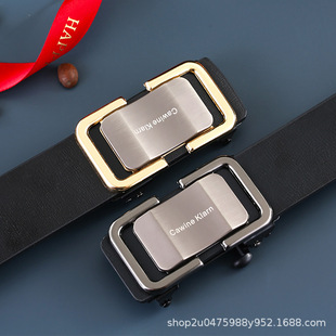 Men's Leather Belt 2024 New Inner Buckle Young People Belt Pure Cowhide High-end Casual Versatile Trendy Trouser Belt