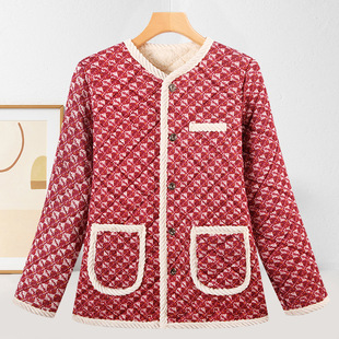 2024 winter new fragrant wind flower cotton-padded jacket women's fleece-lined padded cotton-padded jacket northeast cold-resistant fashion young and middle-aged coat