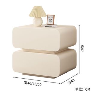 Cream Style Bedside Table Simple Modern Solid Wood Bedside Storage Cabinet Home Bed Cabinet Bedroom Small Bedside Cabinet