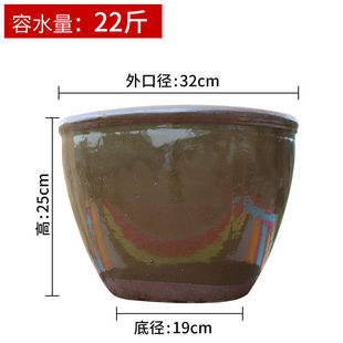 Household Rice Jar Ceramic Water Tank Water Storage Old Style Thickened Moisture-proof Rice Storage Jar Fermented Pickled Vegetable Jar with Sauce