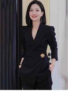 Spring and Autumn New Arrival Powerful Women's Clothing suit Niche Design Sense Blue New Chinese Style National Style Able Elegant Suit