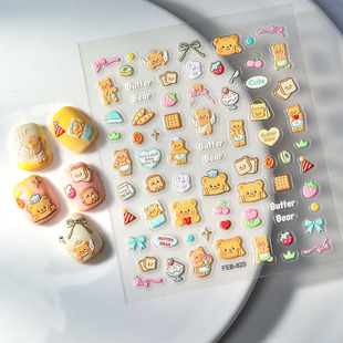 2024 Internet Red Hot Series Cute Bear Rabbit Flower Pattern Multiple Links New Figure Nail Stickers
