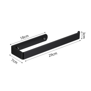 Cross-border stainless steel black non-perforated kitchen tissue rack kitchen roll paper rack self-adhesive cabinet tissue rack