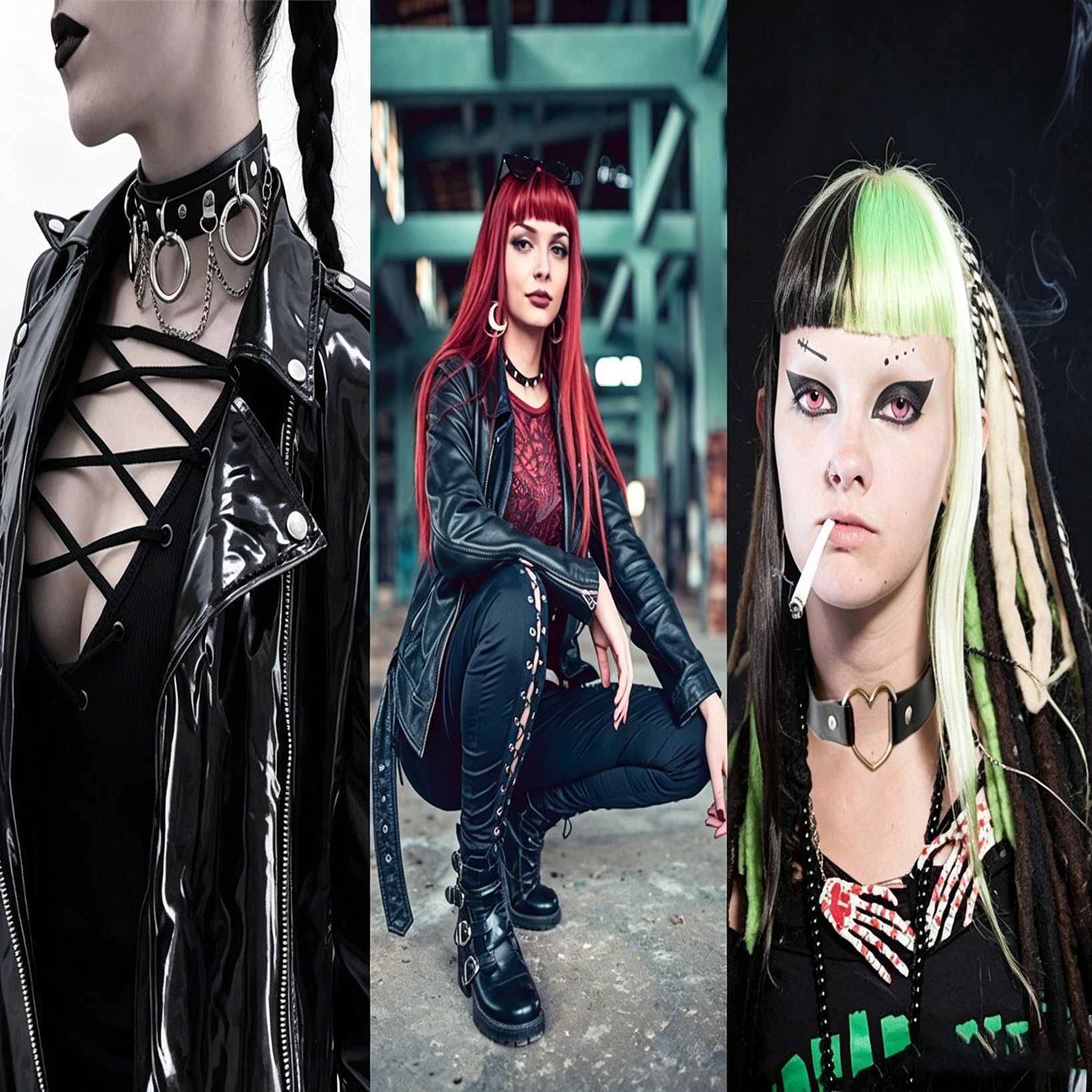 Cross-border European and American style personalized exaggerated PU leather collar necklace punk Street shooting nightclub O-ring chain clavicle chain