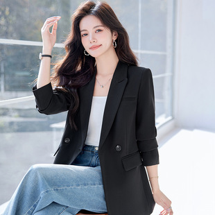 JY6292 suit jacket for women 2024 Spring and Autumn New Korean casual small fried street Black small suit jacket