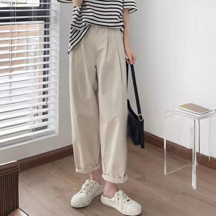 Pear-Shaped Body Pants Female Chubby Sister Summer Slimming Wide-Leg Overalls plus size Loose Radish Pants Trendy Pants for Daddy
