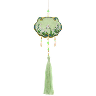 [Qian Li] sachet embroidery Lily of the Valley hanging neck sachet pendant lucky cat Moon rabbit sachet Hanfu Accessories Wholesale