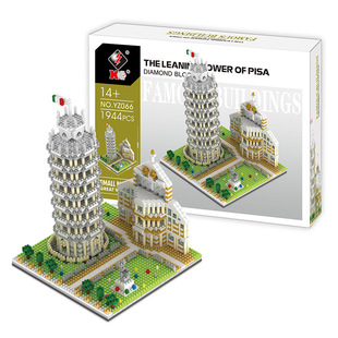 Cross-border World Landmark Building Blocks Louvre Castle Assembled Toys Micro-particle Model Ornaments London Bridge